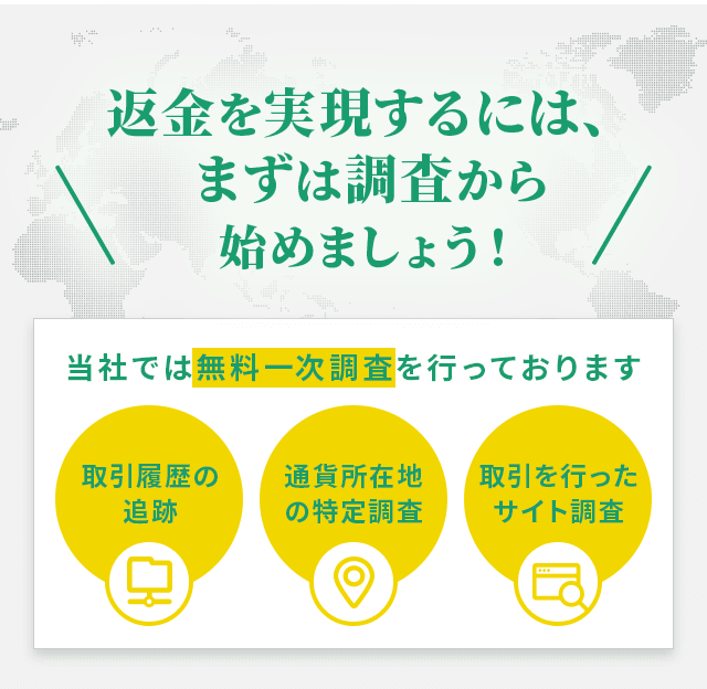 返金を実現するには、まず調査から始めましょう!